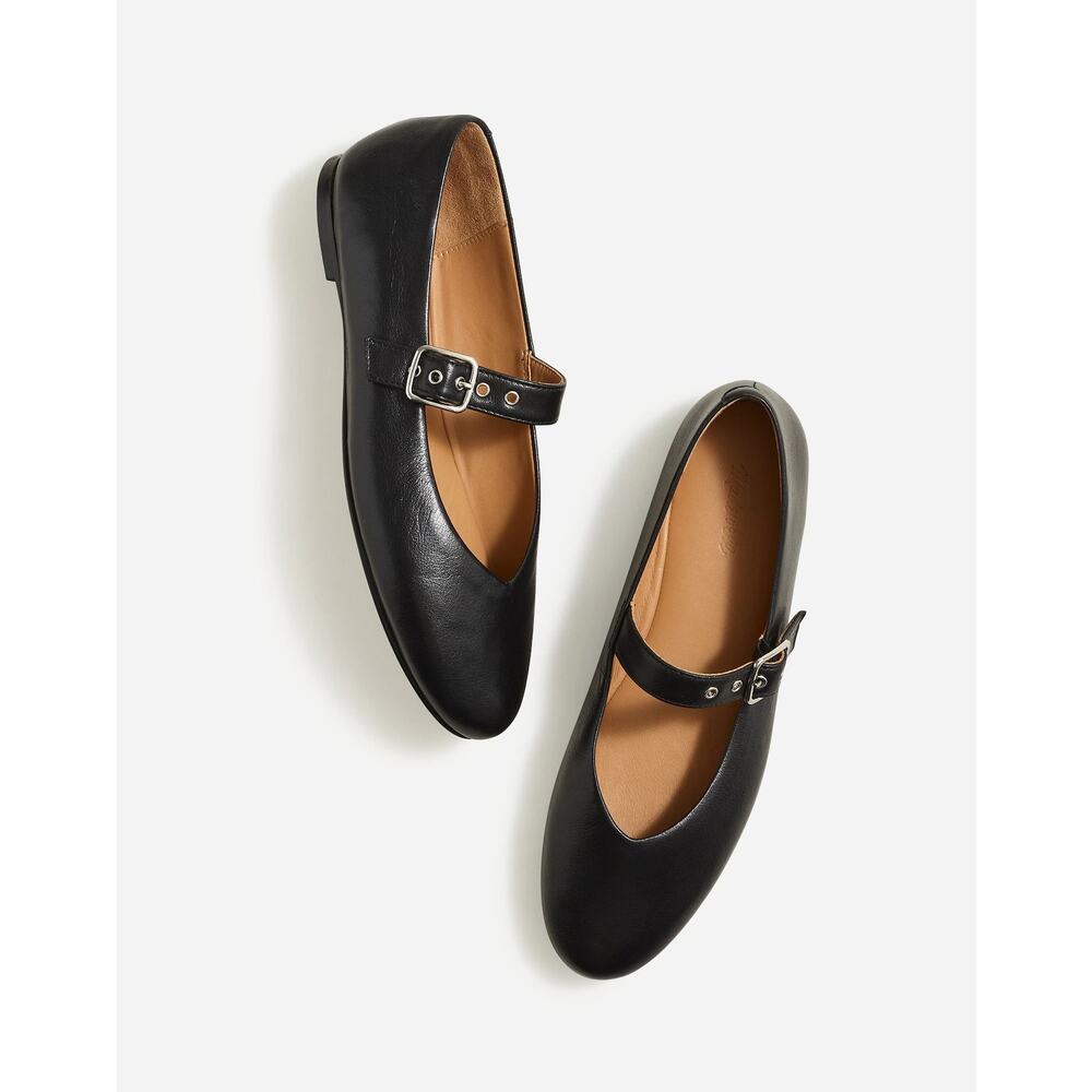 Madewell Women's The Remy Mary Jane Flat Round Toe Classic Black Size 9.5 NWOB